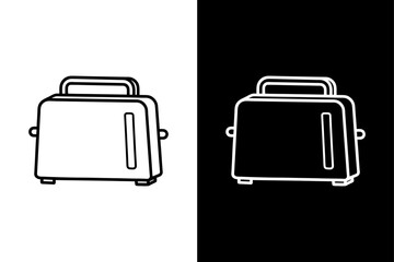 Modern Toaster Silhouette Vector – High-Contrast Black & White.