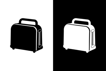 Modern Toaster Silhouette Vector – High-Contrast Black & White.
