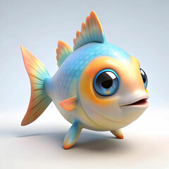 fish on white background