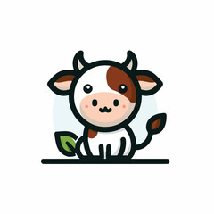 cute cow image vector