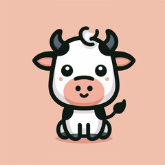 cute cow image vector
