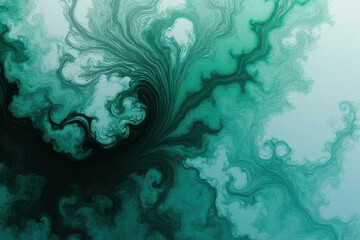 Mesmerizing Ink Swirls: Silver & Sea Green Dance in Dreamlike Photography