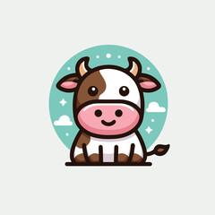 cute cow image vector