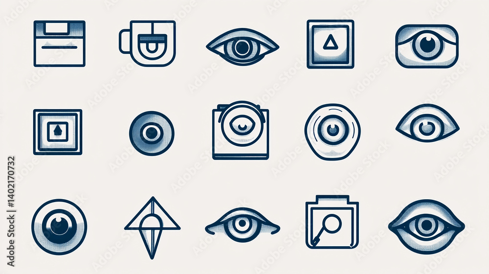 Poster collection of abstract icons vector design for web ui ux design and mobile app development graphic r