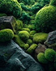 A green mossy background