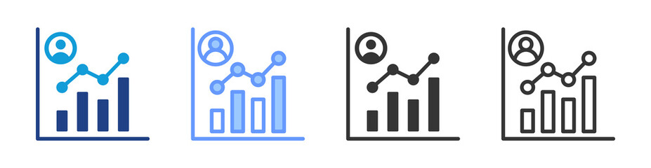 Performance Metrics icon set multiple style collection