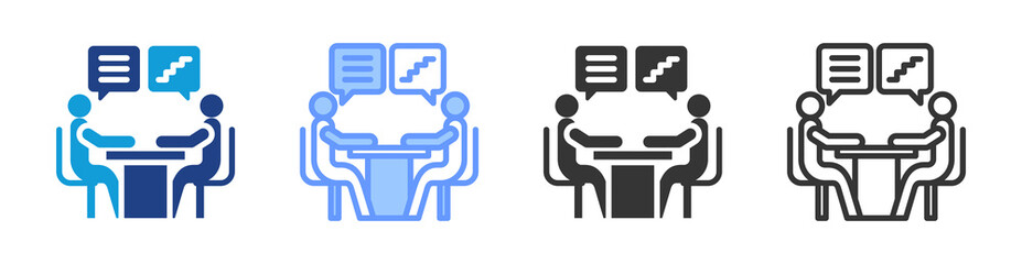 Career Counseling icon set multiple style collection