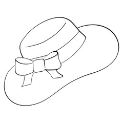 beach straw hat style line cute doodle illustration