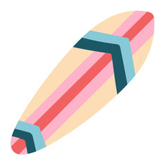 colorful surfboard style color cute doodle illustration