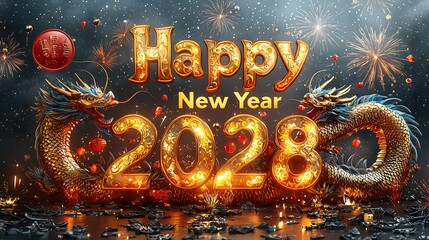 Classic Red Lanterns Enhancing the Spirit of New Year Celebrations in 2028.Generative AI 2028年の新年の祝祭の雰囲気を高めるクラシックな紅灯籠
