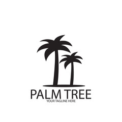 Obraz premium Palm tree summer logo template