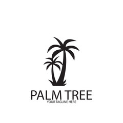 Obraz premium Palm tree summer logo template