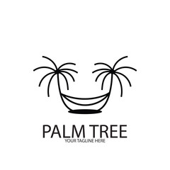 Palm tree summer logo template