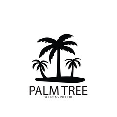 Obraz premium Palm tree summer logo template