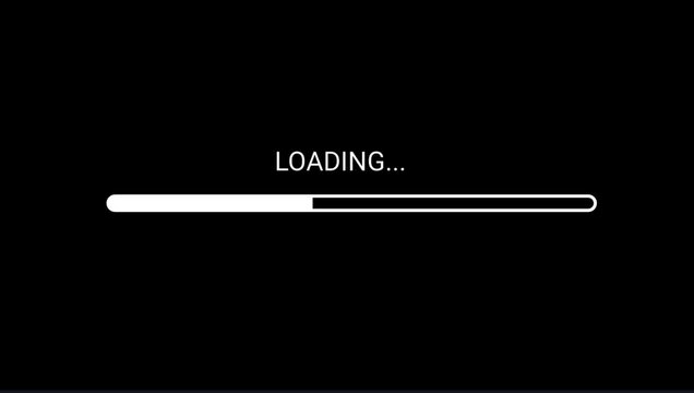 Loading Animation Bar With White Progress Line on Black Background With Adobe Stock Watermark and Simple UI Overlay