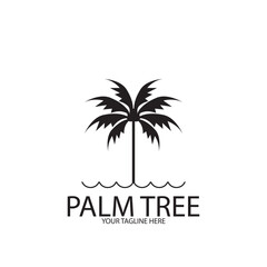 Palm tree summer logo template