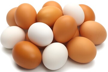 Fresh Eggs Pile White Brown