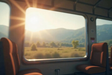 Fototapeta premium Background of bright car interior. Travel. Flight. Travel. Tour. Backgrounds, Blur