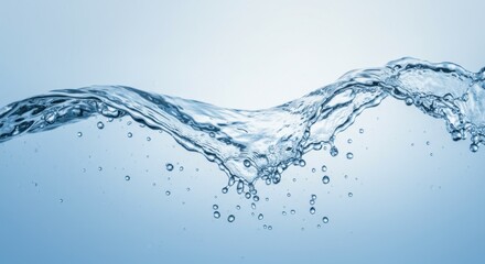 清らかな水の波紋と水しぶき - ミネラルウォーター広告、スパ・ウェルネス、清涼飲料水のパッケージデザイン、アクアセラピーの背景素材に