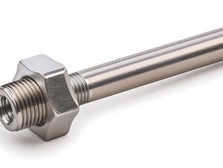 Metal Rod with Nut Close-Up