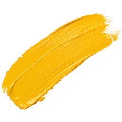 yellow paint stroke on transparent background