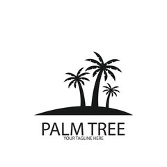 Palm tree summer logo template