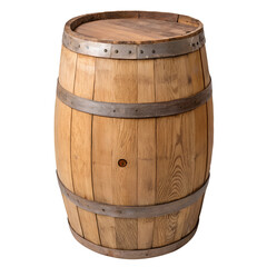 Obraz premium Wooden barrel on transparent background