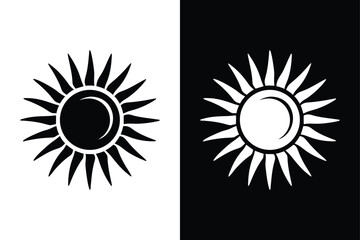 Minimal Sun Silhouette. Vector Icon for Weather, Forecast, and Design Projects