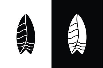 Surfboard Vector Illustration. Isolated Silhouette on White Background