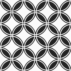 Fototapeta premium Seamless Black and White vector pattern with Circular Shapes 
