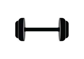 Sleek dumbbell with two plates on both ends. Ideal for fitness logos, personal trainer graphics, or health-themed content