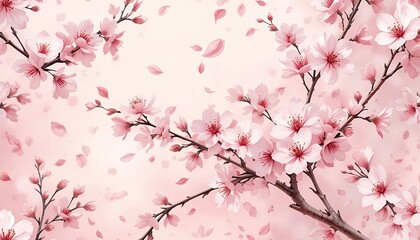 Seamless Watercolor Cherry Blossom Pattern Delicate Pink Floral Design for Spring