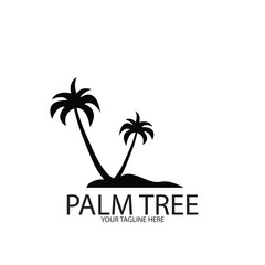 Obraz premium Palm tree summer logo template