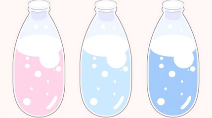 Pastel Bottles of Drink