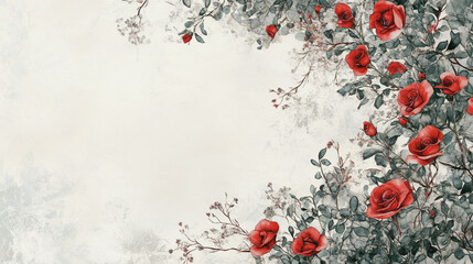 Elegant wedding invitation card background . Minimal hand painted watercolor botanical flowers texture template background. Design for wedding, vip cover, poster, rsvp moderncard.Valentine's Day

