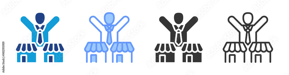 Poster monopoly icon set multiple style collection