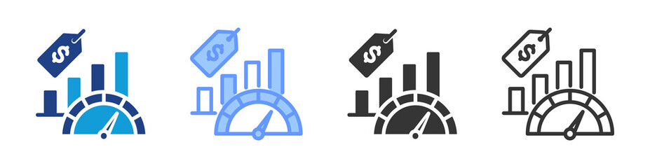 Obraz premium Predatory Pricing icon set multiple style collection
