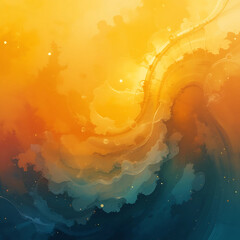 Vibrant Orange Watercolor Texture Background