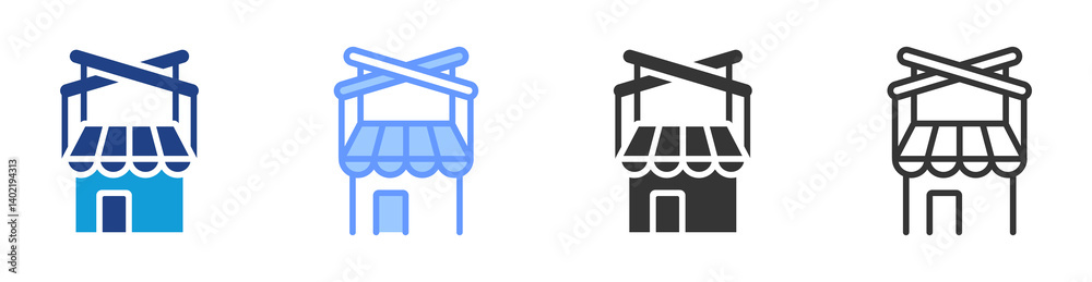 Poster Market Manipulation icon set multiple style collection