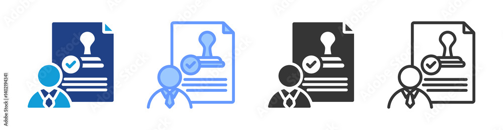 Aufkleber regulatory authority icon set multiple style collection