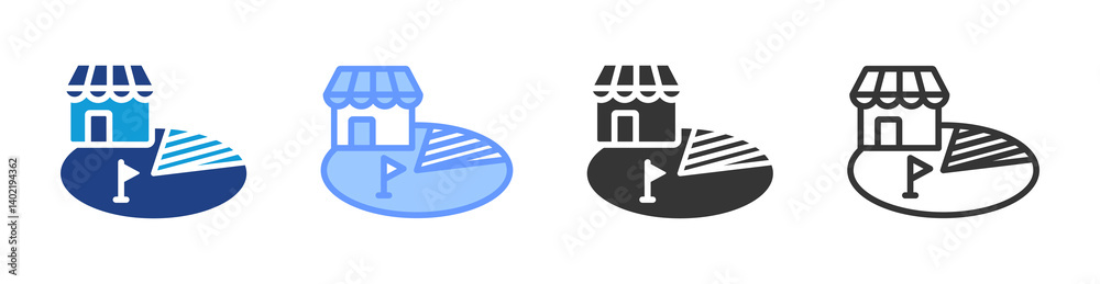 Poster Monopoly Practice icon set multiple style collection
