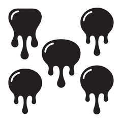 Black Dripping Oil Blob Drip Drop Paint