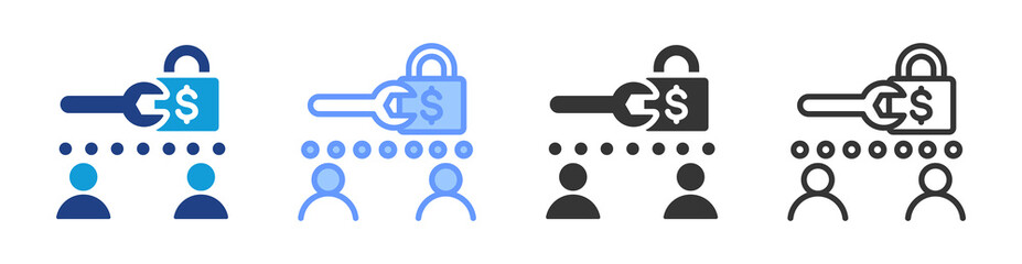 Price Collusion icon set multiple style collection