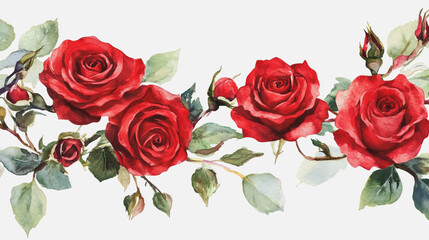 Fototapeta premium Elegant wedding invitation card background . Minimal hand painted watercolor botanical flowers texture template background. Design for wedding, vip cover, poster, rsvp moderncard.Valentine's Day