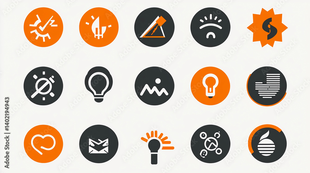 Poster icon set vector illustration for website design and mobile app development ui ux design elements and