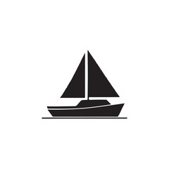 sailing boat on white background