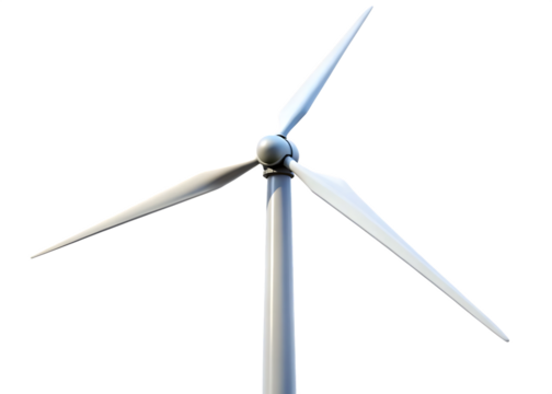 wind turbine electric power isolated on white background .PNG