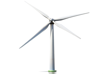 wind turbine electric power isolated on white background .PNG