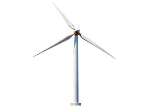 wind turbine electric power isolated on white background .PNG