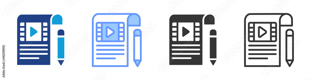 Poster Composition icon set multiple style collection